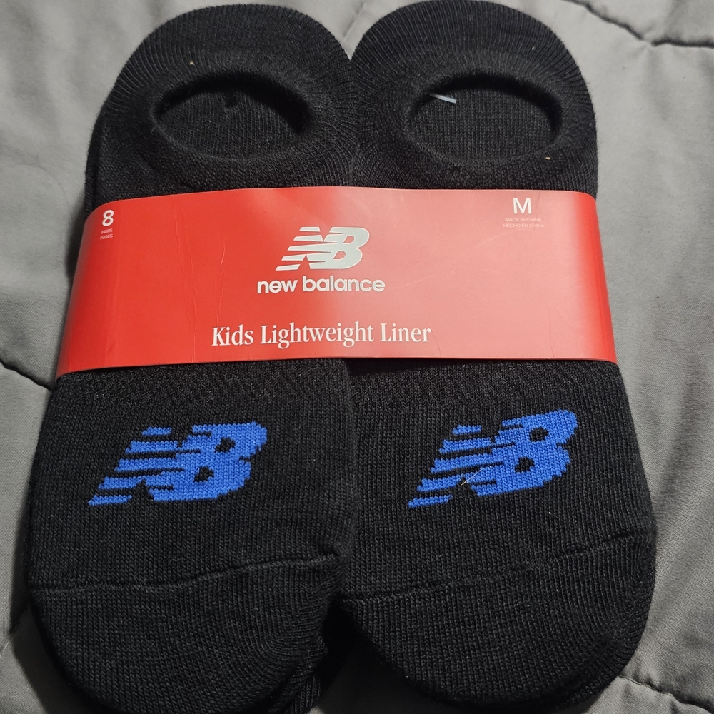 New Balance Kids Lightweight Liner Socks - Black and Blue